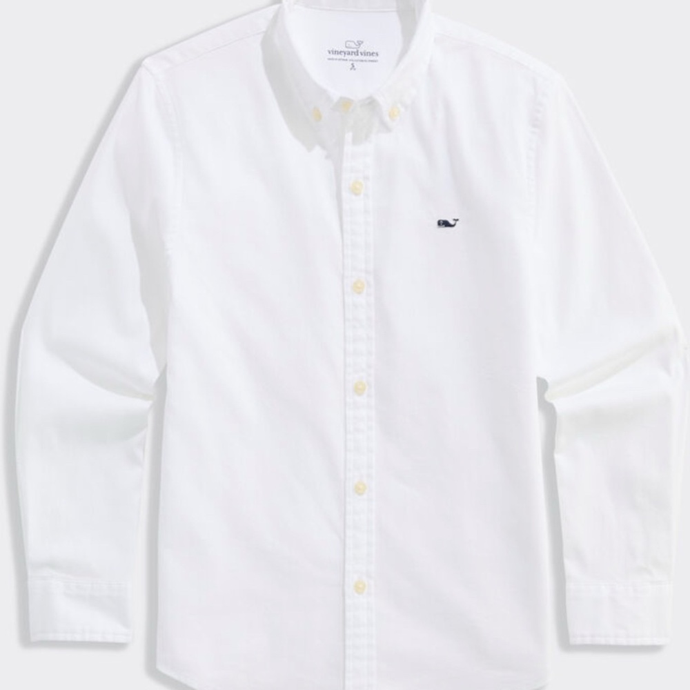 Vineyard Vines Crisp White Oxford Shirt Boys Small 8/10
